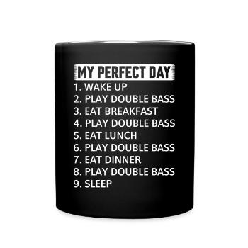 Contrebassiste My Perfect Day Contrebassiste D - Mug uni - noir - Devant