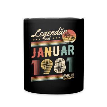 Cadeau d’anniversaire légendaire depuis janvier 1981 - Mug uni - noir - Devant