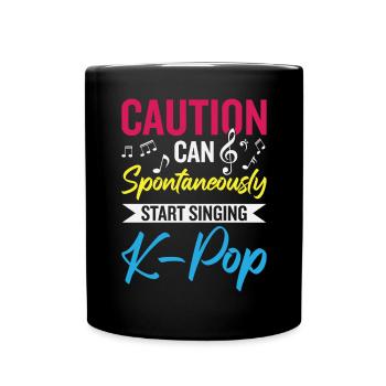 Peut spontanément commencer à chanter de la K-pop - Mug uni - noir - Devant