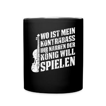 Funny Double Bassist - Where's My Double Bass - Tasse einfarbig - Schwarz - Vorne