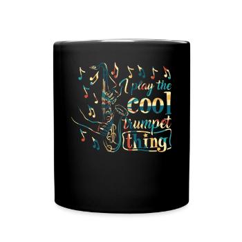 Je joue de la trompette cool Musique de saxophone amour - Mug uni - noir - Devant