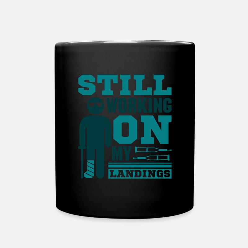Still Working On My Landings - Tasse einfarbig - Schwarz