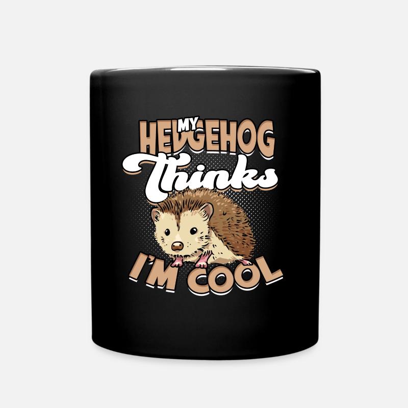 Mon hérisson pense que je suis cool animal mignon - Mug uni - noir