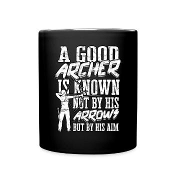 Archery Arrow Hunter Bow Hunting Archer - Full Colour Mug - black - Front