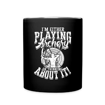 Archery Arrow Hunter Bow Hunting Archer - Full Colour Mug - black - Front