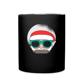 Santa Claus harmonica harmonica player - Full Colour Mug - black - Front