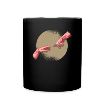 Michelangelo hands harmonica musicians - Full Colour Mug - black - Front