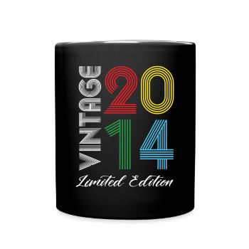 Vintage 2014 Vintage Birthday Retro Vintage - Full Colour Mug - black - Front
