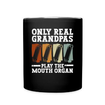 Seuls les vrais grands-pères jouent de l’harmonica - Mug uni - noir - Devant