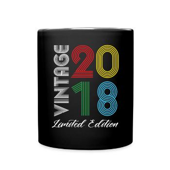 Vintage 2018 Vintage Birthday Retro Vintage - Full Colour Mug - black - Front