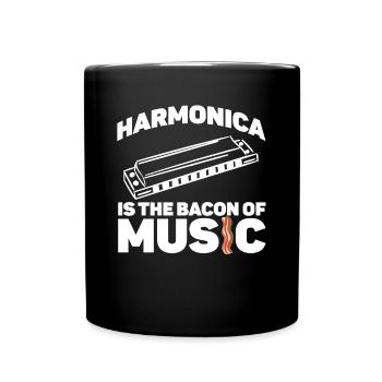 Harmonica harmonica player Musician Lustig - Full Colour Mug - black - Front
