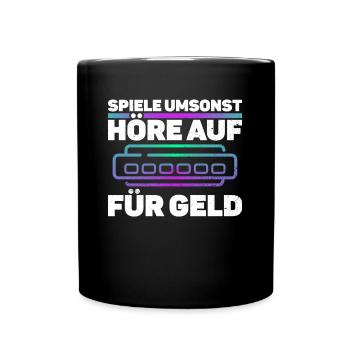 Spiele Umsonst Höre Auf Für Geld - Mundharmonika - Tasse einfarbig - Schwarz - Vorne