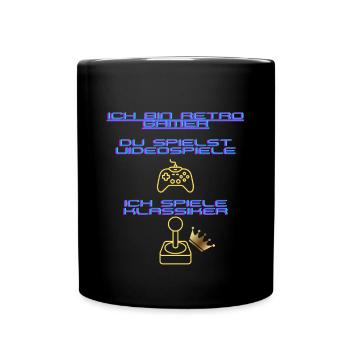 Retro Gamer Gaming Klassiker Videospiele Geschenk - Tasse einfarbig - Schwarz - Vorne