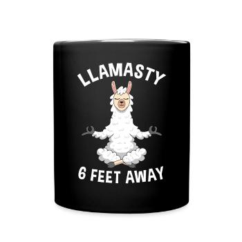 Alpaca Llamastay / Lama Yoga Design, lustig - Tasse einfarbig - Schwarz - Vorne