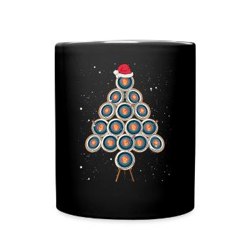 Archery target as Christmas tree - Full Colour Mug - black - Front