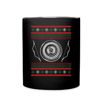 Archery target at Christmas - Full Colour Mug - black - Front
