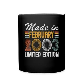 20e anniversaire Né en février 2003 Fabriqué en 2003 - Mug uni - noir - Devant