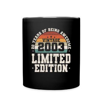 20. Geburtstag Jahrgang 2003 Vintage 2003 - Tasse einfarbig - Schwarz - Vorne
