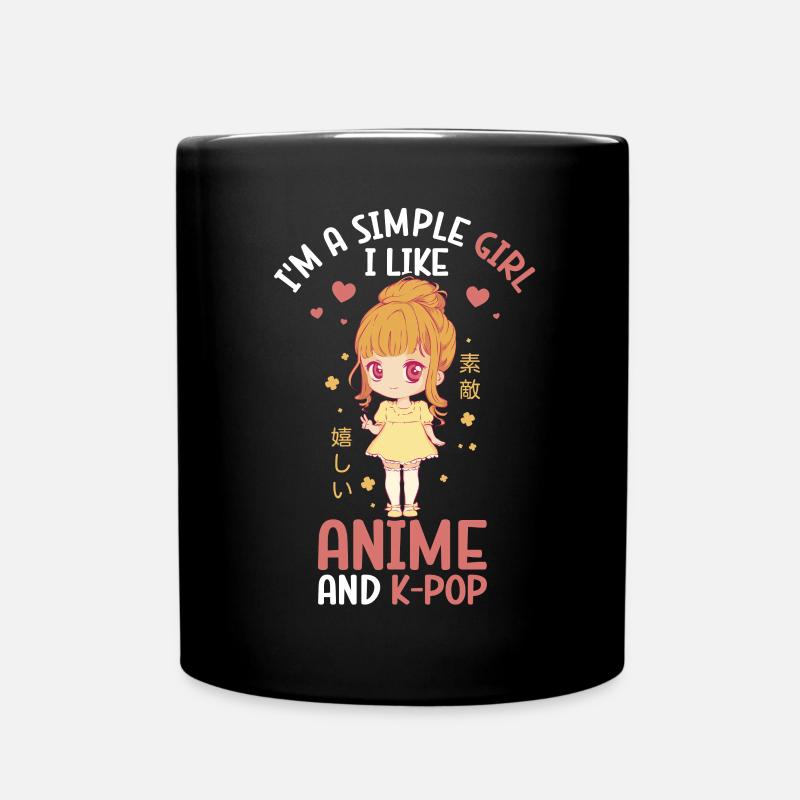 Anime K-Drama - Tasse einfarbig - Schwarz