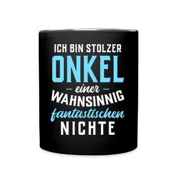 Ich bin stolzer Onkel einer fantastischen Nichte - Tasse einfarbig - Schwarz - Vorne