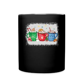 Heiße Weihnachtsschokolade Pfefferminz-mokka - Tasse einfarbig - Schwarz - Vorne