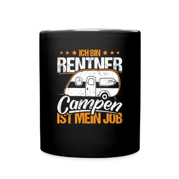 Campen ist mein Job - Tasse einfarbig - Schwarz - Vorne