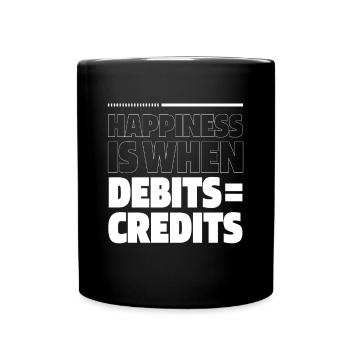 Happiness Is When Debits = Credits - Accountant - Full Colour Mug - black - Front