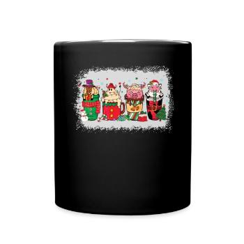 Christmas coffee cup bleached - Full Colour Mug - black - Front