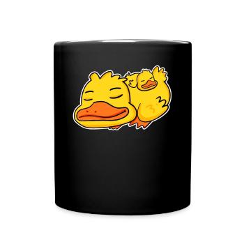 Family - Duck with Baby Duck - Full Colour Mug - black - Front