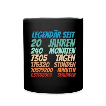 Legendär seit 20 Jahre alt 20. Geburtstag Frauen - Tasse einfarbig - Schwarz - Vorne
