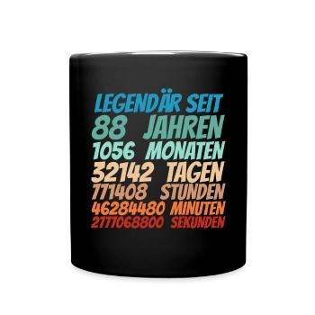 Legendär seit 88 Jahre alt 88. Geburtstag Frauen - Tasse einfarbig - Schwarz - Vorne