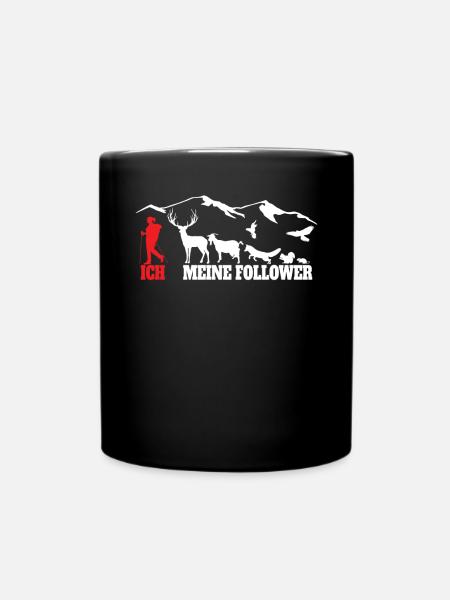 Wandern Zubehör Wanderer Motiv - Tasse einfarbig - Schwarz