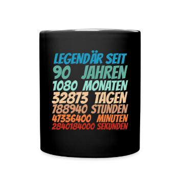 Legendär seit 90 Jahre alt 90. Geburtstag Frauen - Tasse einfarbig - Schwarz - Vorne