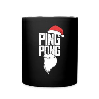 Ping Pong Christmas Hat Table Tennis Bat - Full Colour Mug - black - Front