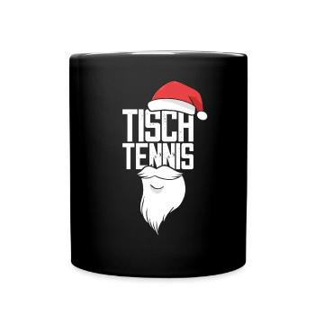 Tennis de table Chapeau de Noël Tennis de table Batte - Mug uni - noir - Devant