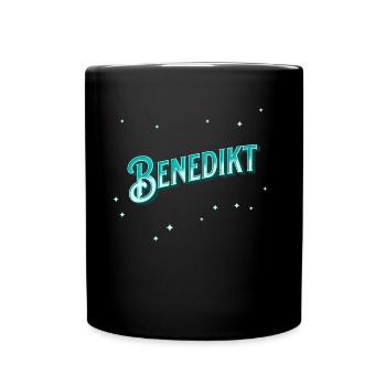 Benedikt Namen personalisiert - Tasse einfarbig - Schwarz - Vorne