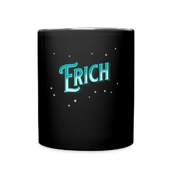 Erich Namen personalisiert - Tasse einfarbig - Schwarz - Vorne