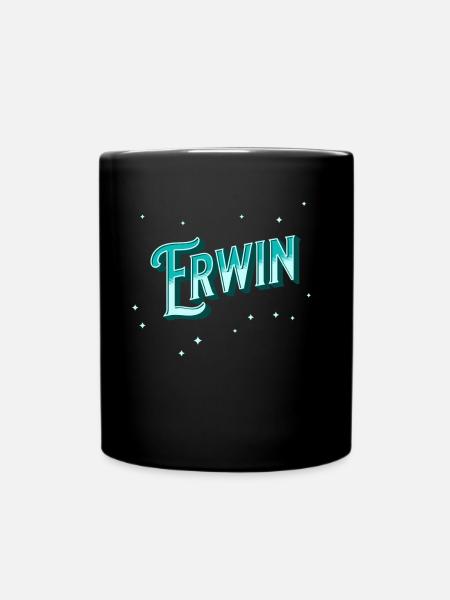 Erwin Namen personalisiert - Tasse einfarbig - Schwarz