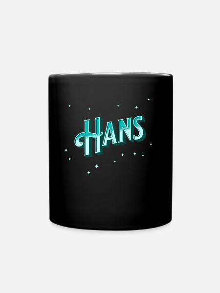 Hans Namen personalisiert - Tasse einfarbig - Schwarz