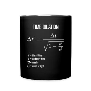 Time Dilation of Special Relativity - Full Colour Mug - black - Front