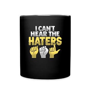 ASL Gestes de la main Sensibilisation à la perte auditive sourde - Mug uni - noir - Devant