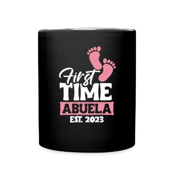 First Time Abuela 2023 Shirt Gift Grandmother - Full Colour Mug - black - Front