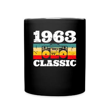 1963 Radio 60. Geburtstag Shirt Geschenk - Tasse einfarbig - Schwarz - Vorne