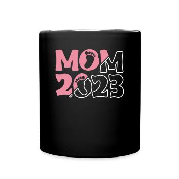 Mom 2023 Shirt Geschenk Werdende Mutter - Tasse einfarbig - Schwarz - Vorne