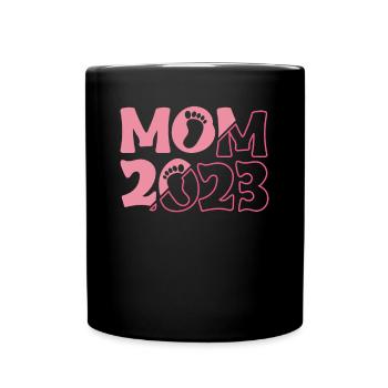 Mom 2023 Shirt Gift Expectant Mother - Full Colour Mug - black - Front