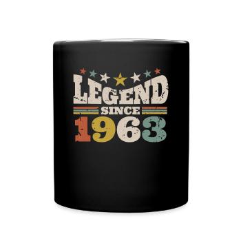 Legend Since 1963 60. Geburtstag Geschenk - Tasse einfarbig - Schwarz - Vorne
