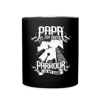 Parkour Dad Freerunning Runner Back Flip Jumping - Full Colour Mug - black - Front