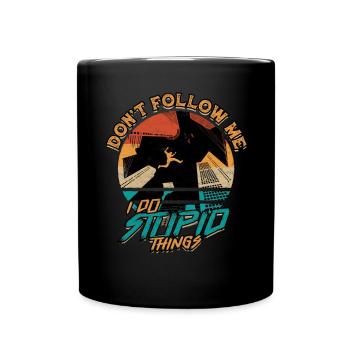 Parkour Freerunning Runner Back Flip Jumping - Full Colour Mug - black - Front