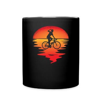 Bicycle Accessories Cyclist Motif - Full Colour Mug - black - Front