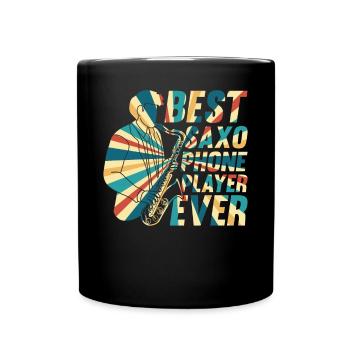 Meilleur joueur de téléphone Saxo Jamais Saxophoniste Musicien P - Mug uni - noir - Devant